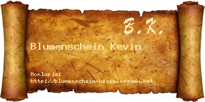 Blumenschein Kevin névjegykártya